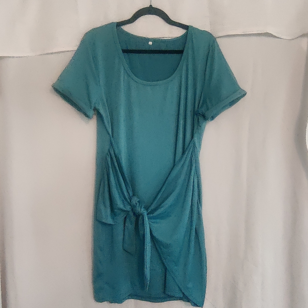 Teal Jersey Knit Dress